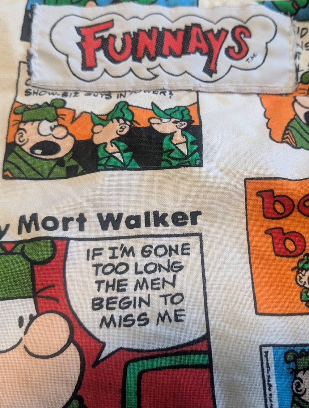 Vintage 1980s Beetle Bailey Comic Strip Reversible Sweatshirt